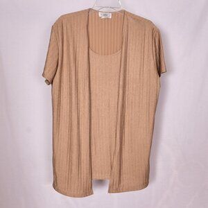 CaRan New York Women's Blouse Tank & Cardigan Made Together